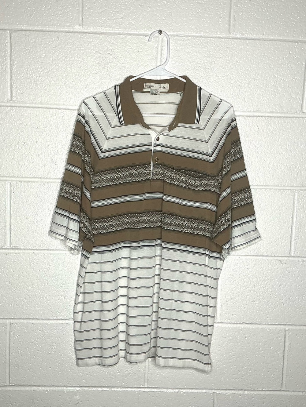 < Vintage “Grand Slam” Men’s Striped Polo Shirt Size XL >